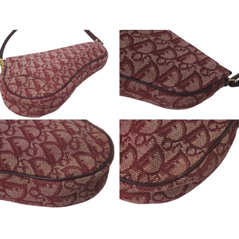 Christian Dior Trotter Saddle One Shoulder Hobo Bag Red - Picture 6 of 8